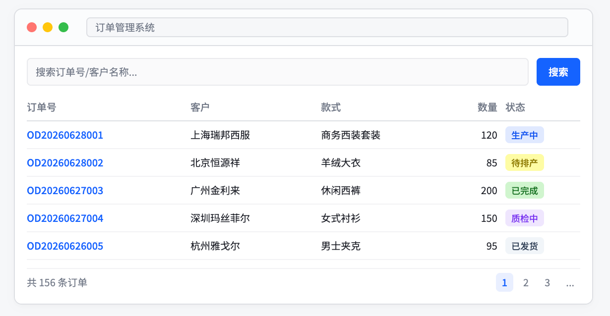 MTM服装定制系统自动排单功能